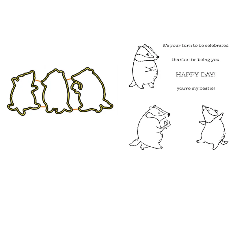 

Badger Besties Stamp and Coordinating Dies Sweet Badgers Sentiments Clear Stamps Use to Celebrate Friendship DIY Scrapbooking