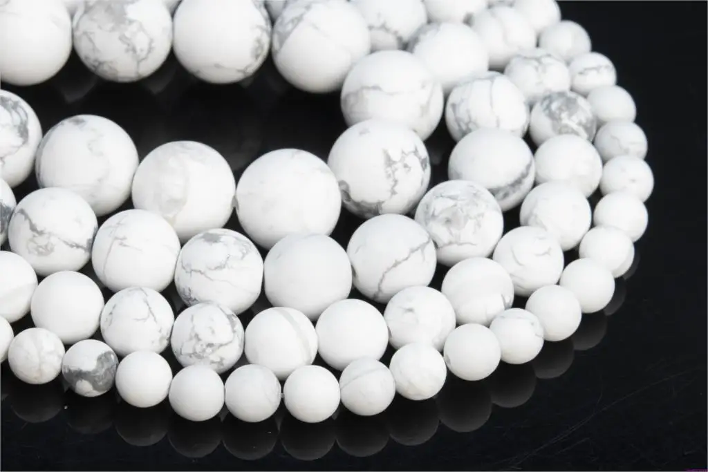 

Натуральные матовые белые свободные бусины Howlite круглой формы 6 мм 8 мм 10 мм 15 мм для изготовления ювелирных изделий