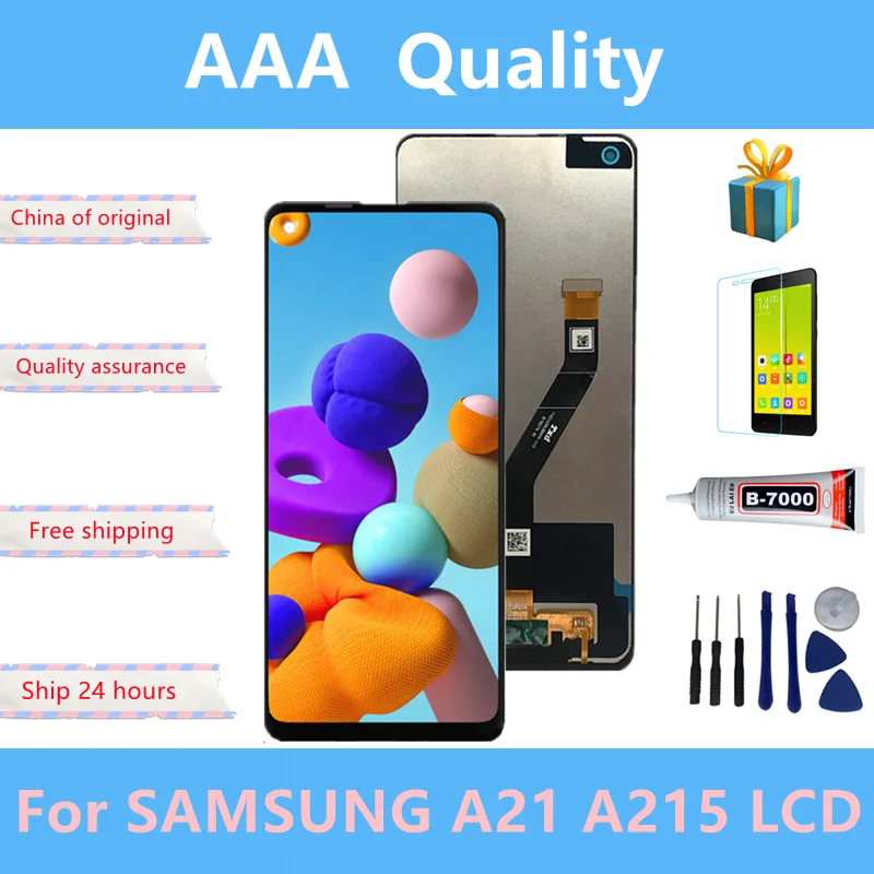Pantalla LCD Original para Samsung Galaxy A21 A215, digitalizador de pantalla t&aacute;ctil, repuesto de pantalla-0
