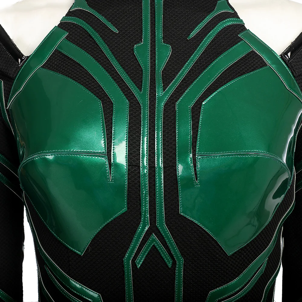 Supervillain Hela зеленый костюм косплей комбинезон с накидкой сапоги женский наряд для