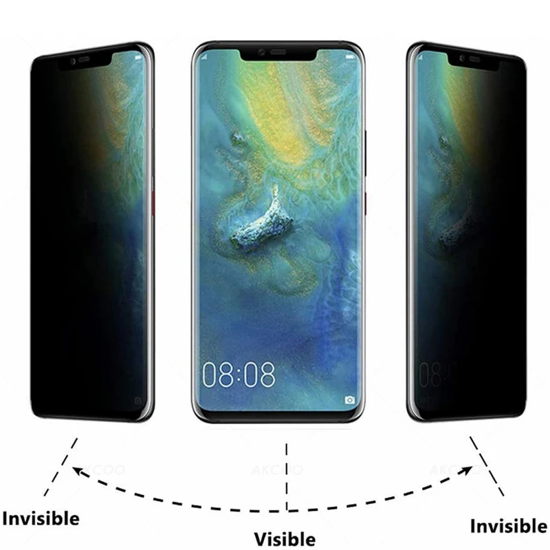 Защитное стекло Akcoo Mate 20 Pro антишпионское полное проклеивание | Мобильные