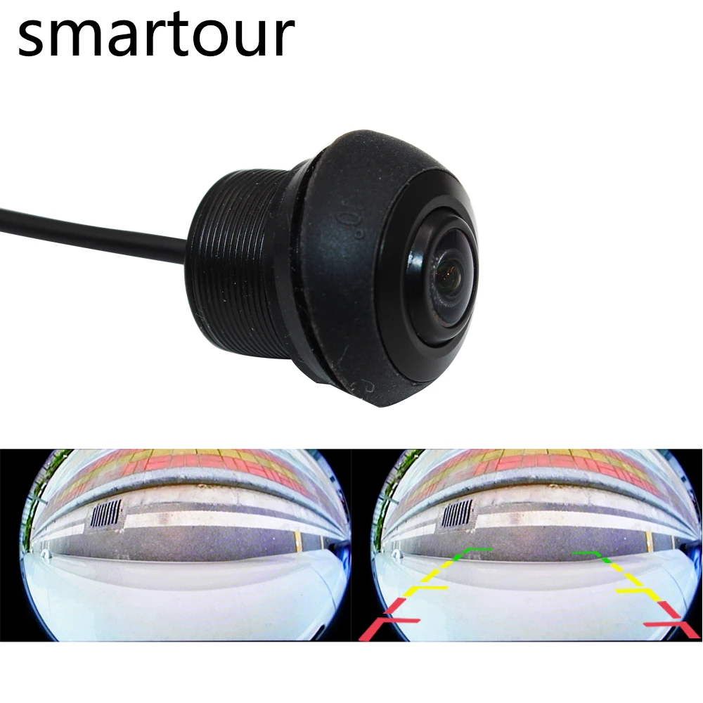 Серебристый Smartour Автомобильная камера заднего вида 180 градусов HD ночное видение Авто заднего вида Fishey Камера Переднего Вида для универсальной камеры - Название цвета: Серебристый