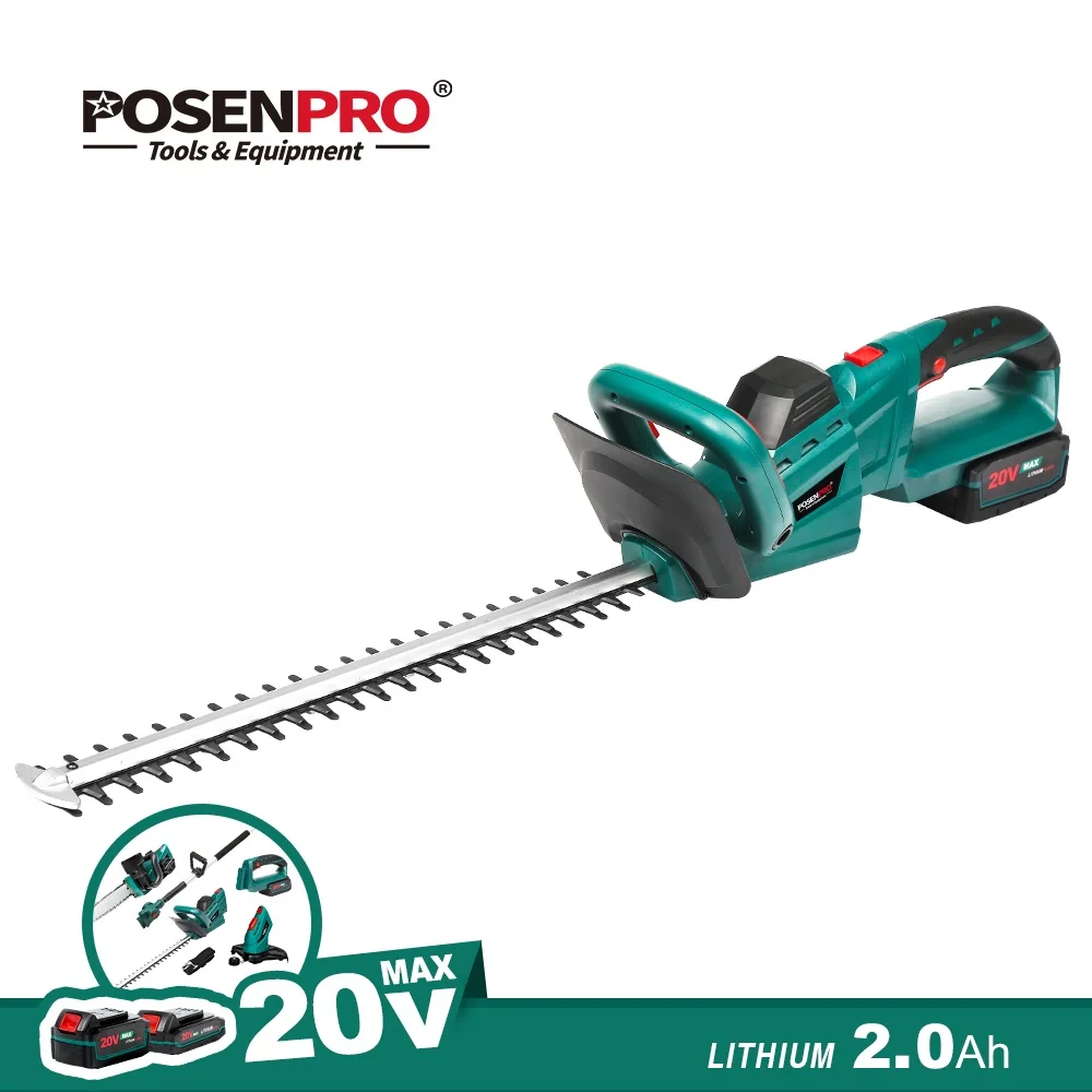 

POSENPRO Cordless Hedge Trimmer 2000mAh Rechargeable 20V Electric Pruning Shears Weeding Hedge Garden Tools