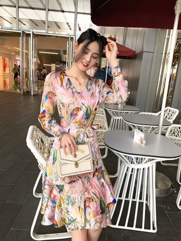 

New LK2123High quality Fashion Women 2021 lady Luxury famous Brand European Design party style Dress
