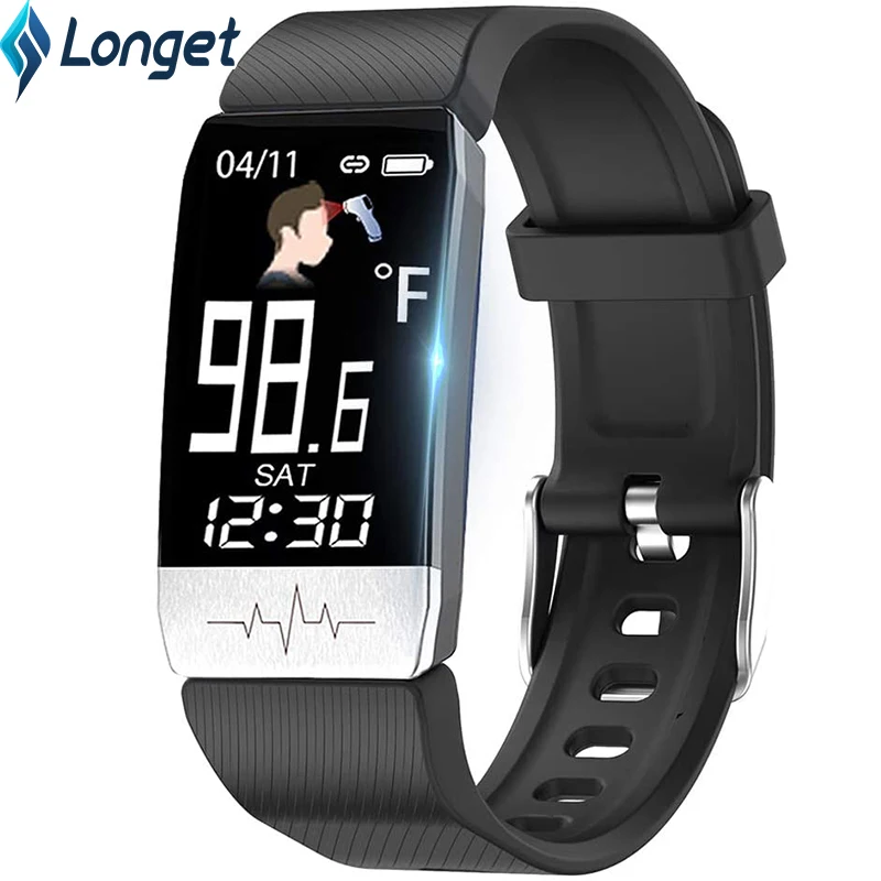 Смарт часы LONGET T1 измерение температуры ЭКГ пульса артериального давления