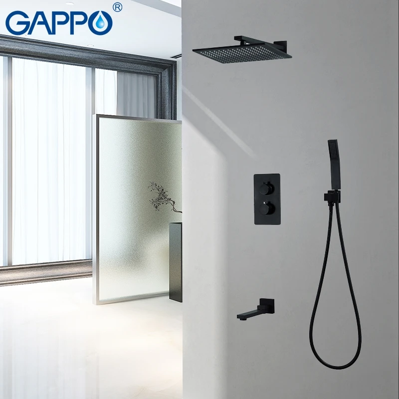 GAPPO смесители для душа смеситель для ванны смесители для ванной комнаты скрытые смесители постоянной температуры черные наборы для душа