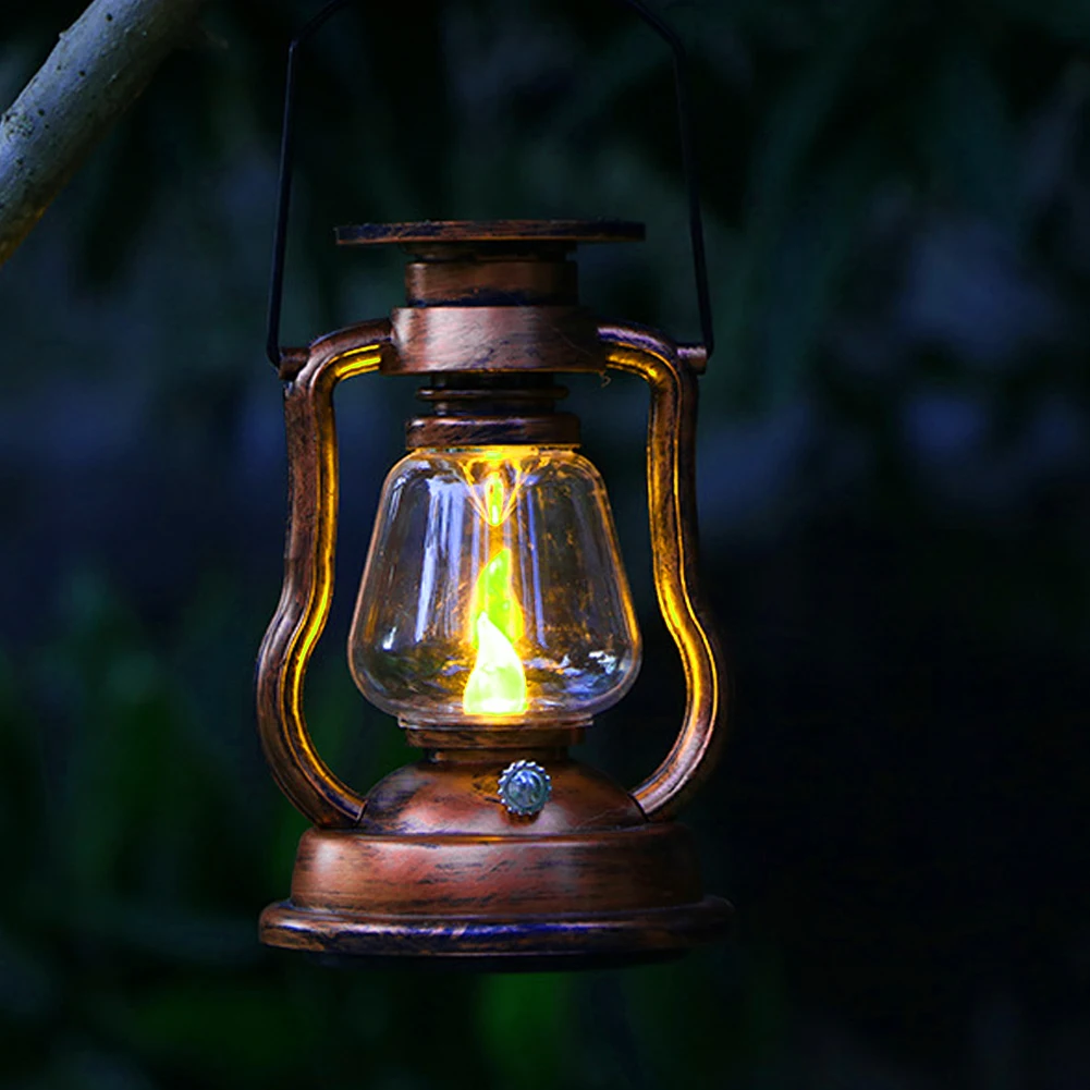 

Retro Outdoor Camping Kerosene Lamp Portable High Brightness Hanging Lantern Mediterranean Style Decor Oil Tea Light Lantern