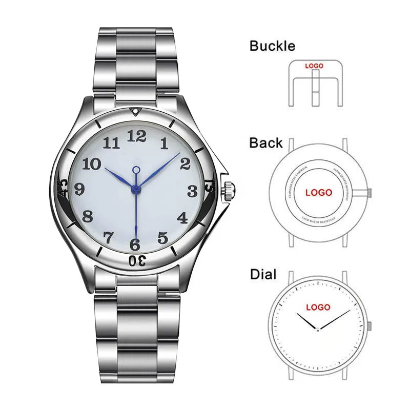 CL055  Sublimation Blank Men Women Watch Couple  Stainless Steel Band Wristwatch Custom Picture Make Your Design