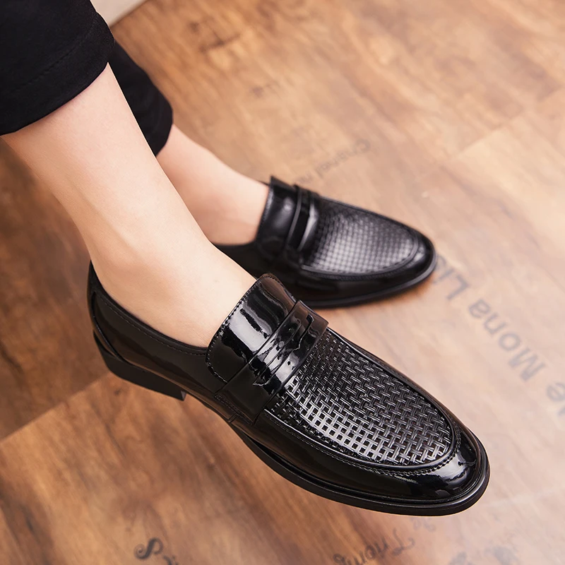 Туфли мужские деловые Роскошные итальянские дизайнерские Элегантные кожаные