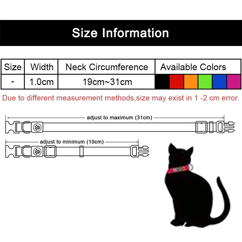 Mysudui кошачий ошейник с колокольчиком светоотражающий защитный для кошек