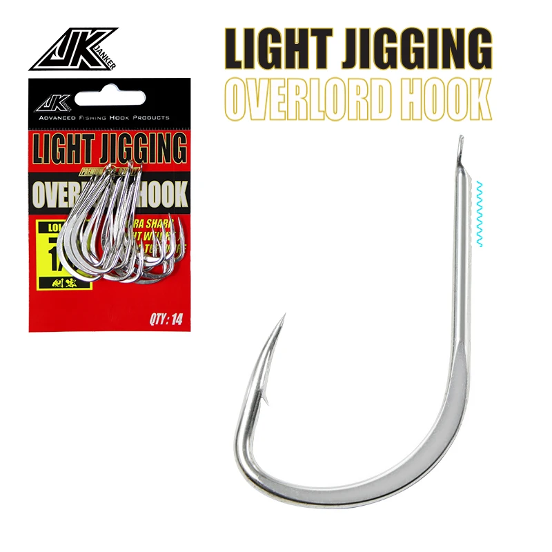

JK LOL 1/0 2/0 3/0 Flat Light Jigging Fishing Hook High Strength Fishing Tackle Saltwater Lure Tool Assist Hook Sea Fishhook