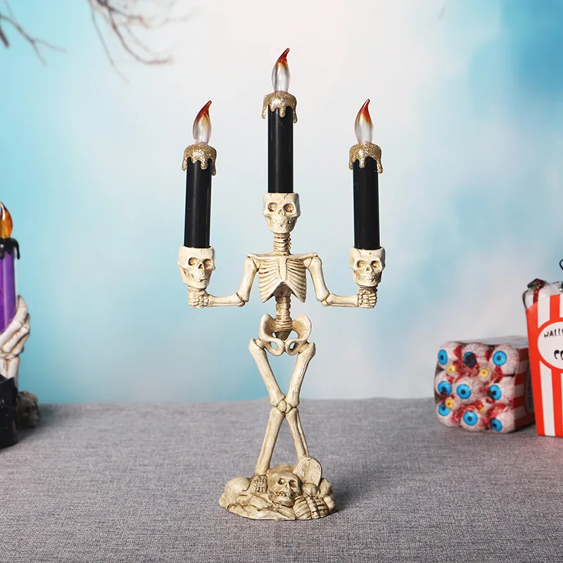 Хэллоуин огни в форме черепа подсвечники LED фестиваль свеча светящиеся Бар