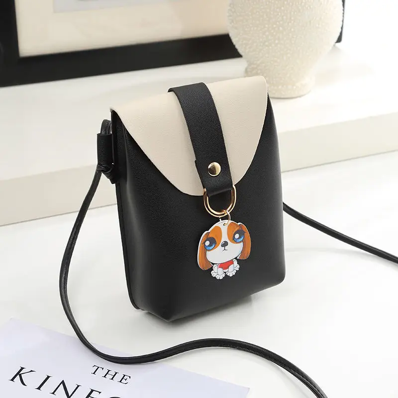 

Ladies Fashion Cute Metal Pendant Mini Mobile Phone Coin Purse One Shoulder Messenger Bag Adjustable Shoulder Strap Card Wallet