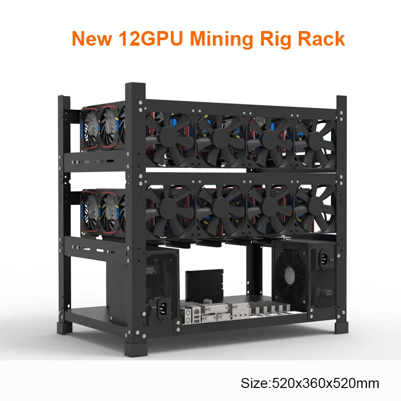New Open Air Miner Frame Mining Rig 12 GPU чехол ETH/ETC/ZEC Ethereum аксессуары инструменты для