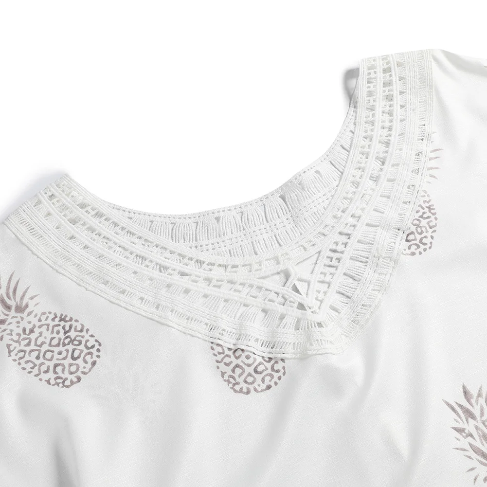 FADZECO женское сексуальное Белое платье 2019 хлопковое кружевное с v-образным вырезом