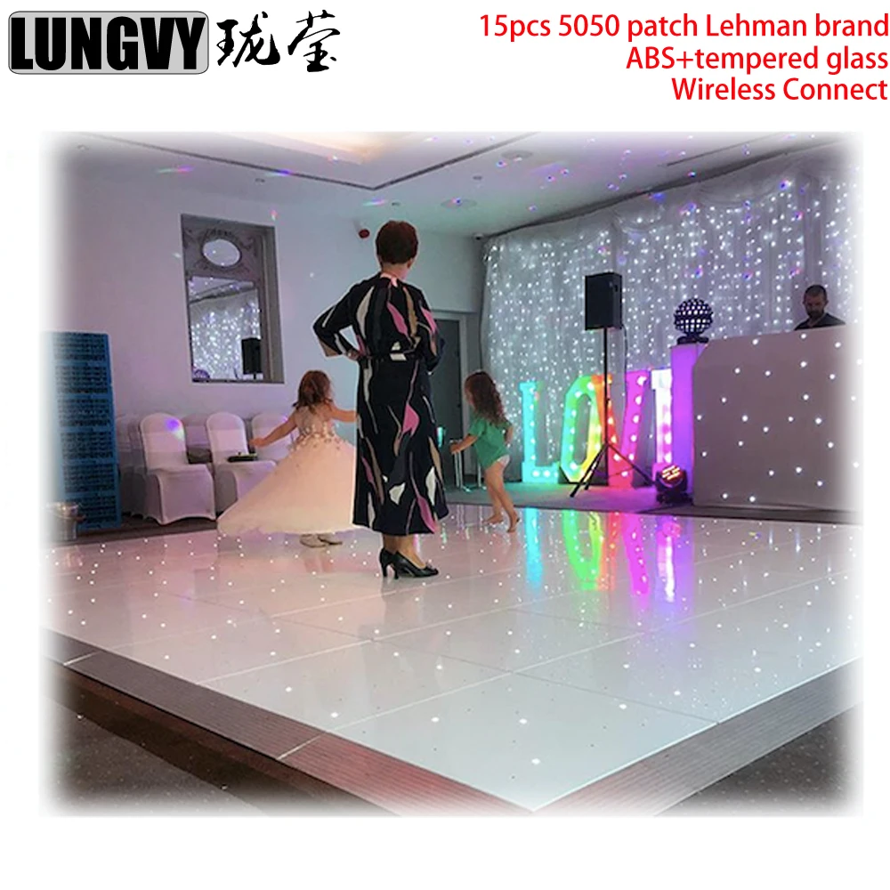 Romantic Effect Wireless Led Star Dancing Floor Starlite Dance Panels RGB Full Color Tiles For Wedding Party Light