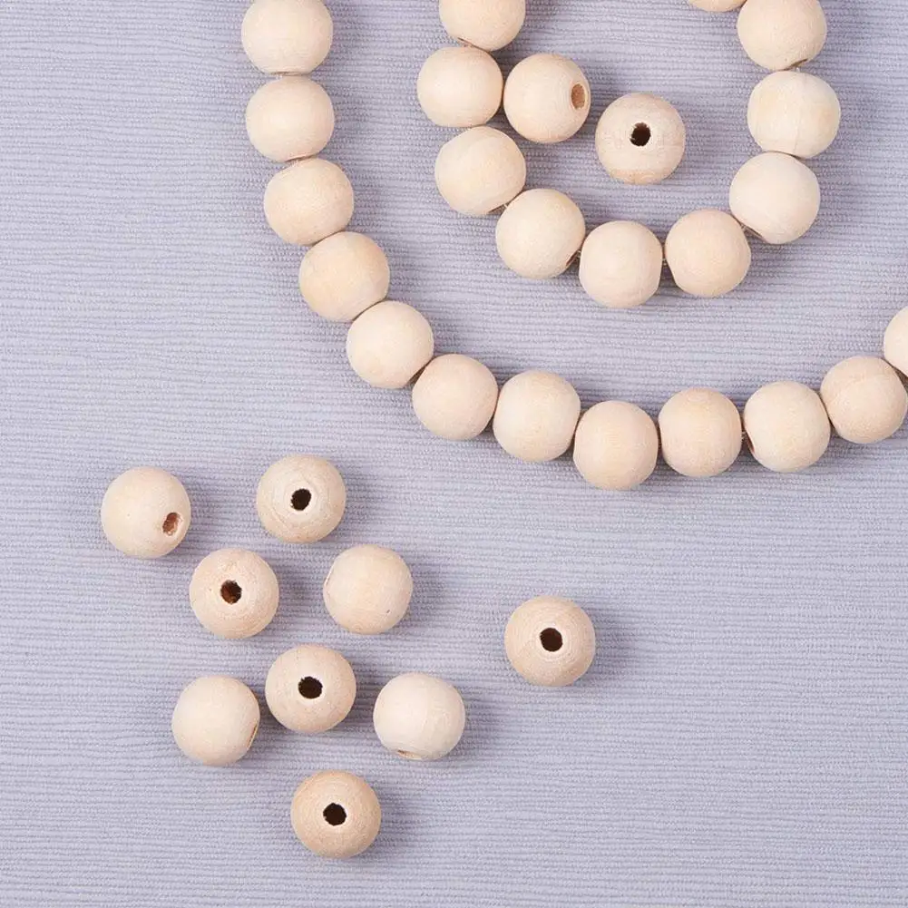

1 Set Loose Wood Beads For DIY Making Wedding Bracelet Necklace Round Accessories Accessories Jewelry With Pearls Crafts A2C5