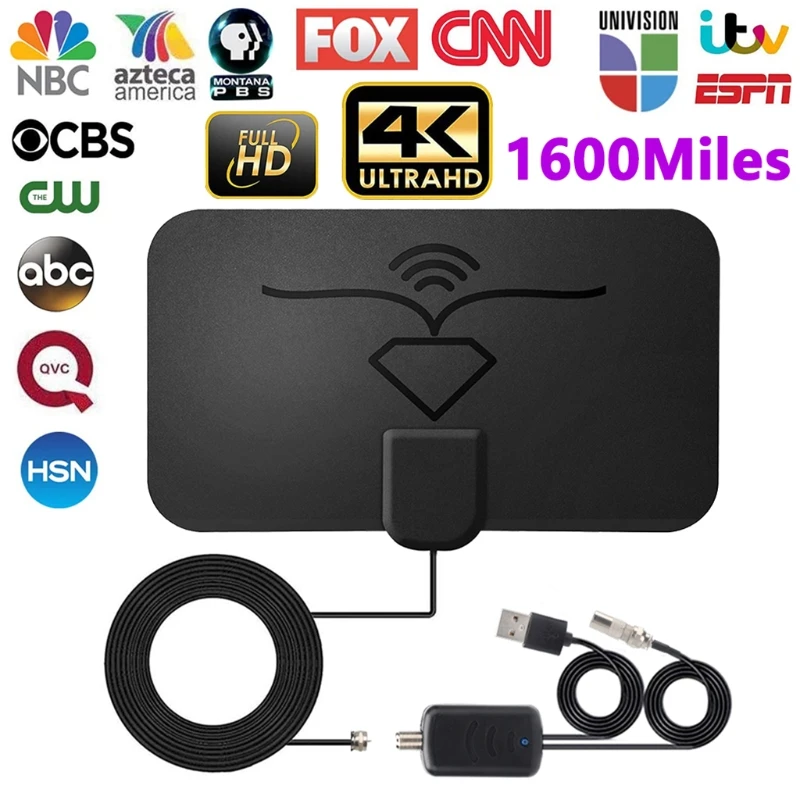 

1600 mile Digital Antenna TV indoor Amplifier Signal Booster DVB-T2 HDTV antenna isdb-tb Satellite Signal receiver TV Aerial
