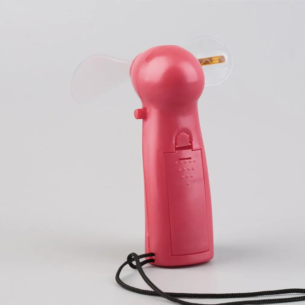 

Mini Air Cool Fan Matrix Pocket Cooling Handheld Fan With LED Light Lanyard For Travel Emergency Baby Toy Use Battery