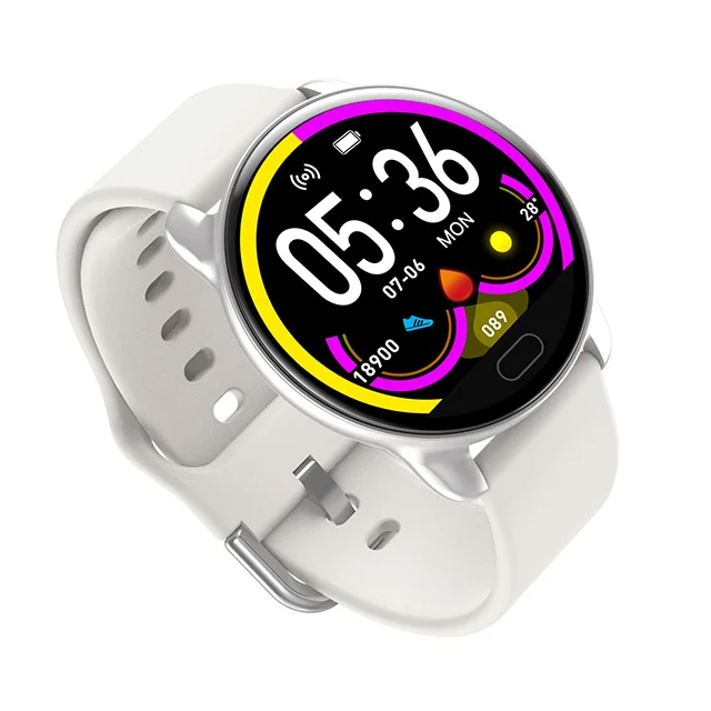 Silicone White MELANDA женские Смарт-часы для фитнеса, для женщин, для бега, Reloj, монитор сердечного ритма, Bluetooth, шагомер, сенсорные, умные спортивные часы - Цвет: Silicone White
