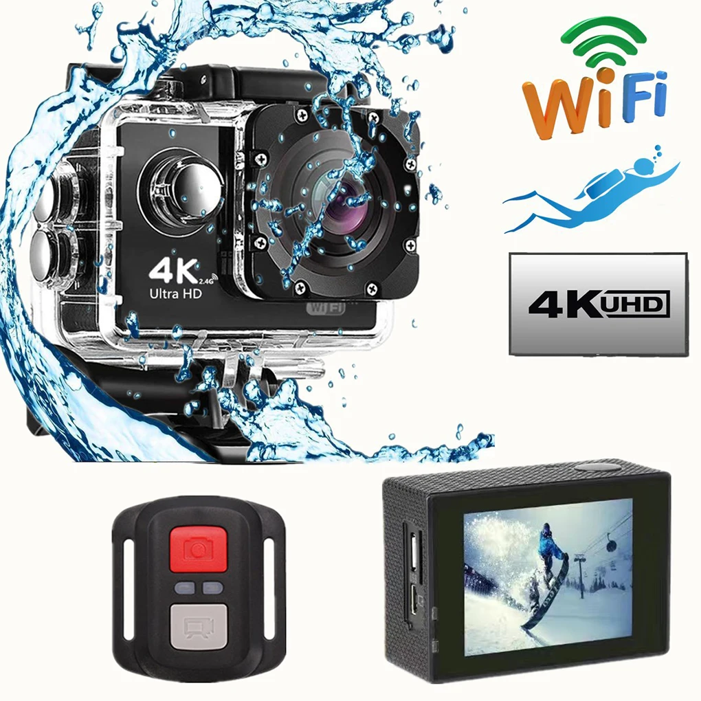 4K Наружная Спортивная экшн-камера 1080P wifi 30m водонепроницаемый 170 градусов широкоугольный объектив 12MP/5MP Экстремальные виды спорта DV Cam видеокамера