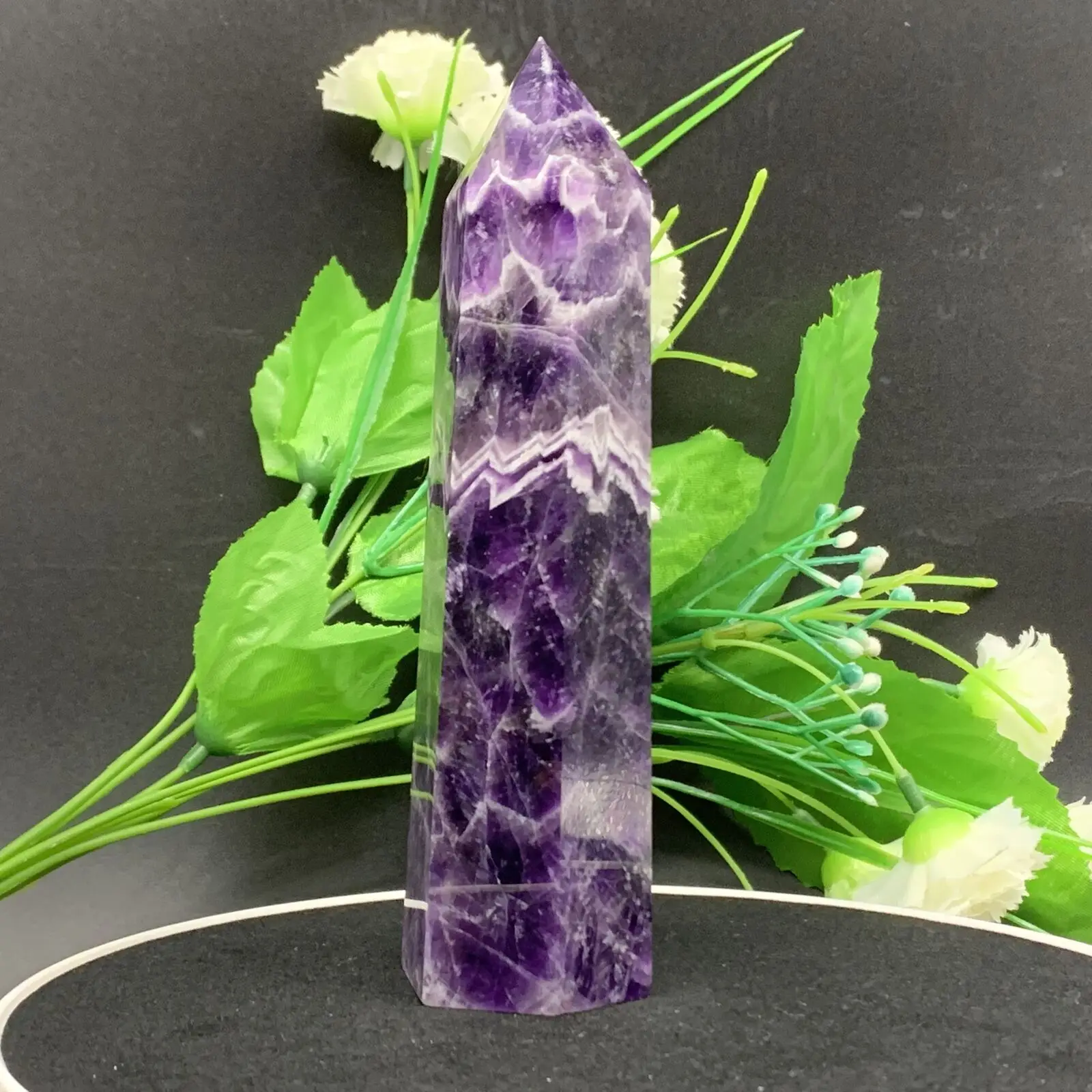 

Natural Dream Amethyst Pillar Heals Crystal Pillar Healing Reiki Decoration