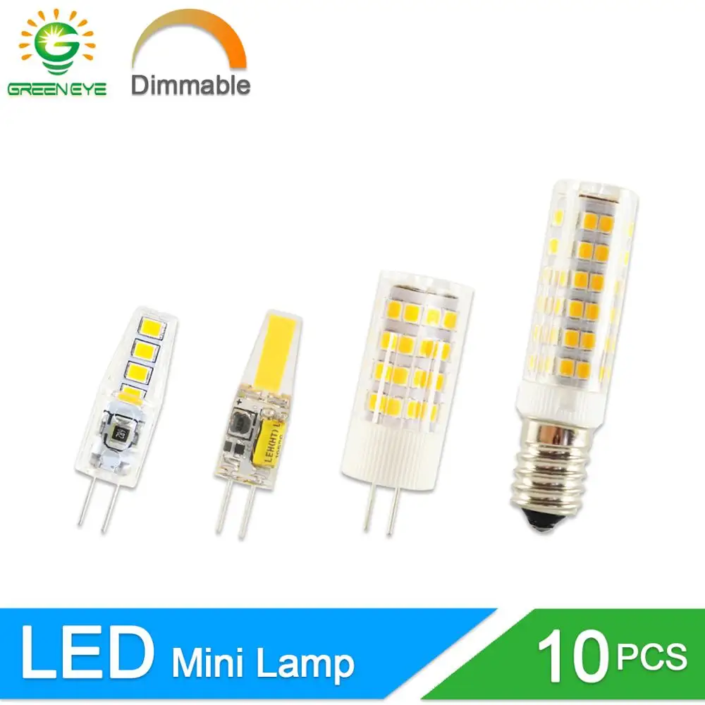 Lámpara LED de cerámica G4, Bombilla E14 regulable sin parpadeo, SMD2835, AC220V, DC12V, 3W, 6W, 9W, 10W, 12W, reemplazo de lámpara halógena G4