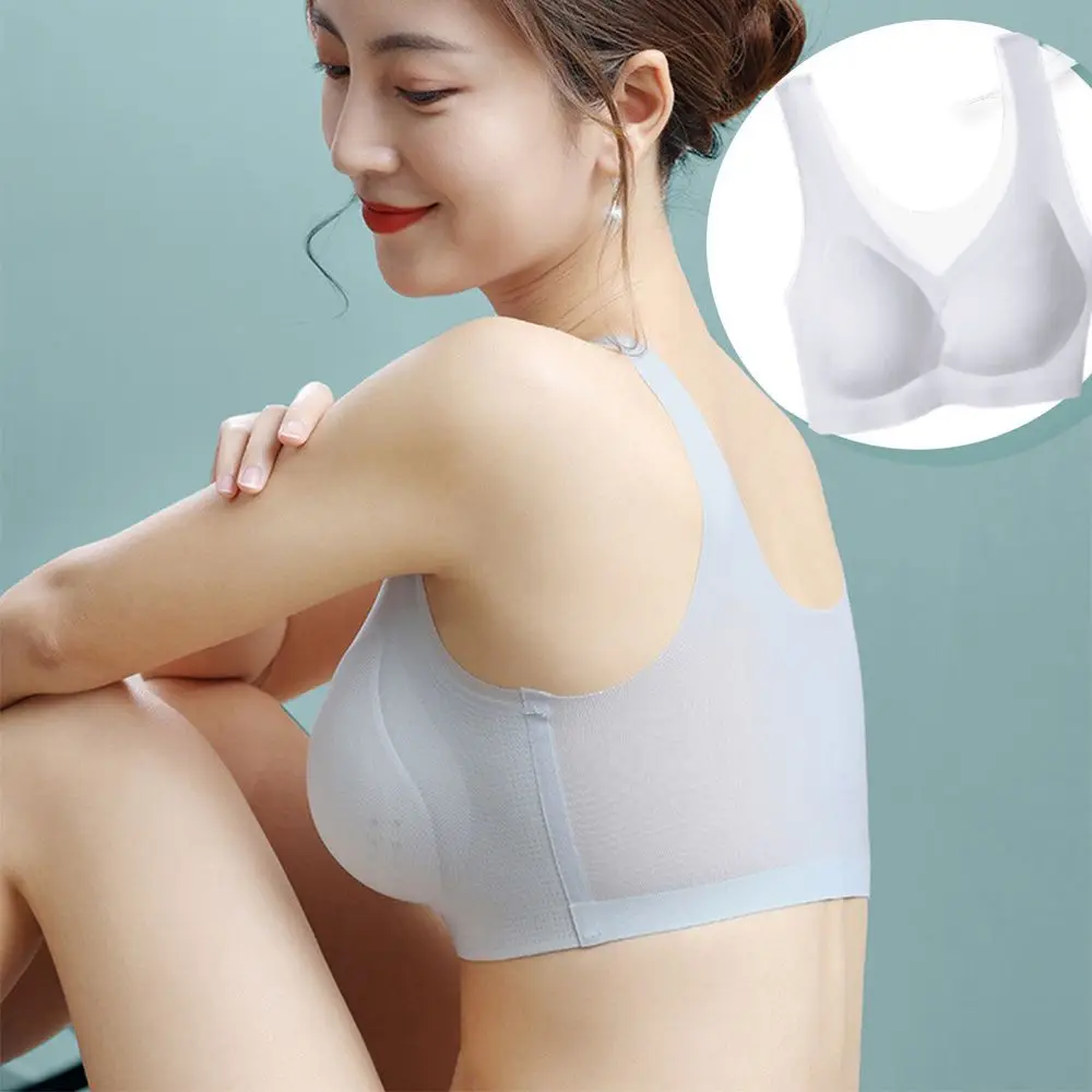 

3 PCS M Breathable Ultra Thin Latex Ice Silk Underwear Bra Women Vest