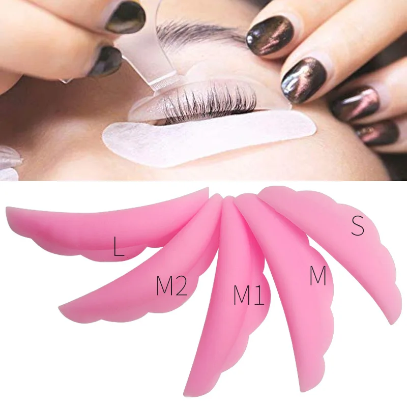 

5Pairs Eyelash Grafting Silicone Gasket Planting Perm Eyelash Extension Silicone Protection Pads Lifting Curler Protection Patch