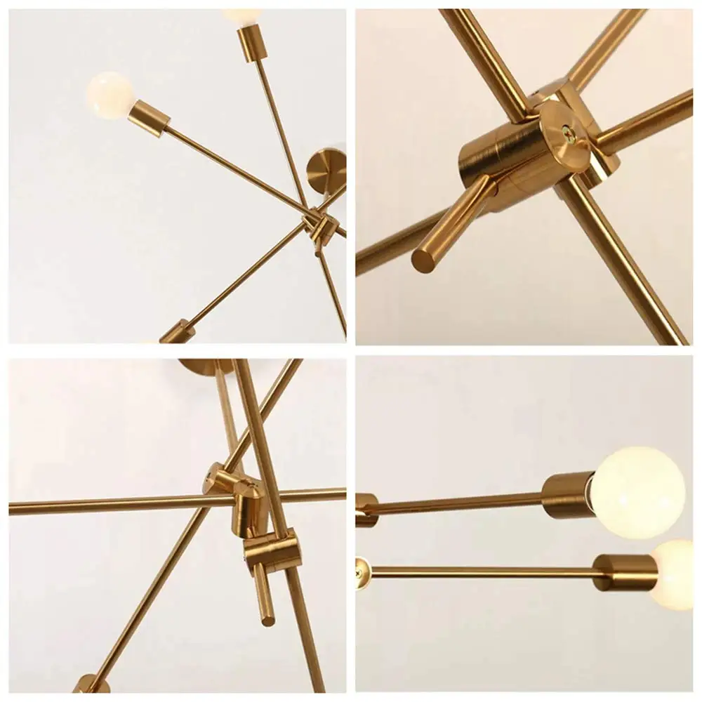 Современная люстра спутник потолочный светильник матовый латунный подвесной