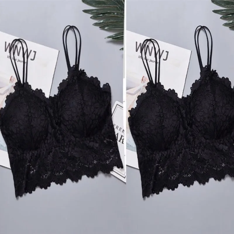 SUKVDOM нижнее белье 2 шт. бюстгальтеры для женщин пуш-ап беспроводной кружевной топ