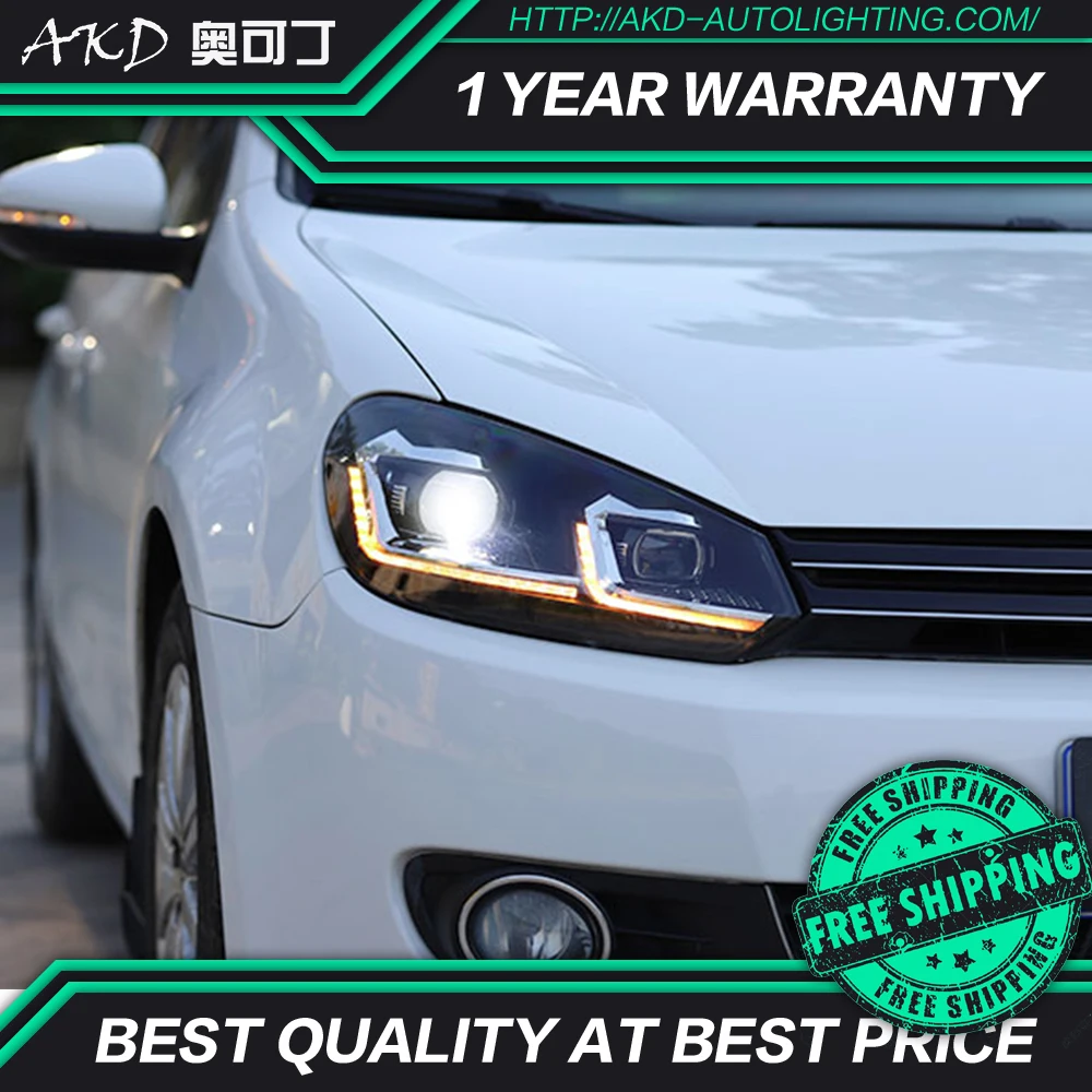 AKD автостайлинг фара для VW Golf 6 фары 2010-2012 светодиодный ная DRL сигнальная лампа Hid