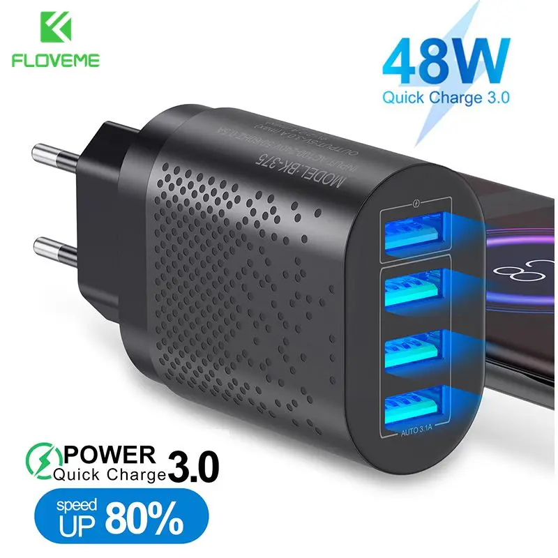 FLOVEME EU/US USB зарядное устройство 3a Quik Charge 3 0 мобильный телефон для iPhone 11 Samsung Xiaomi 4