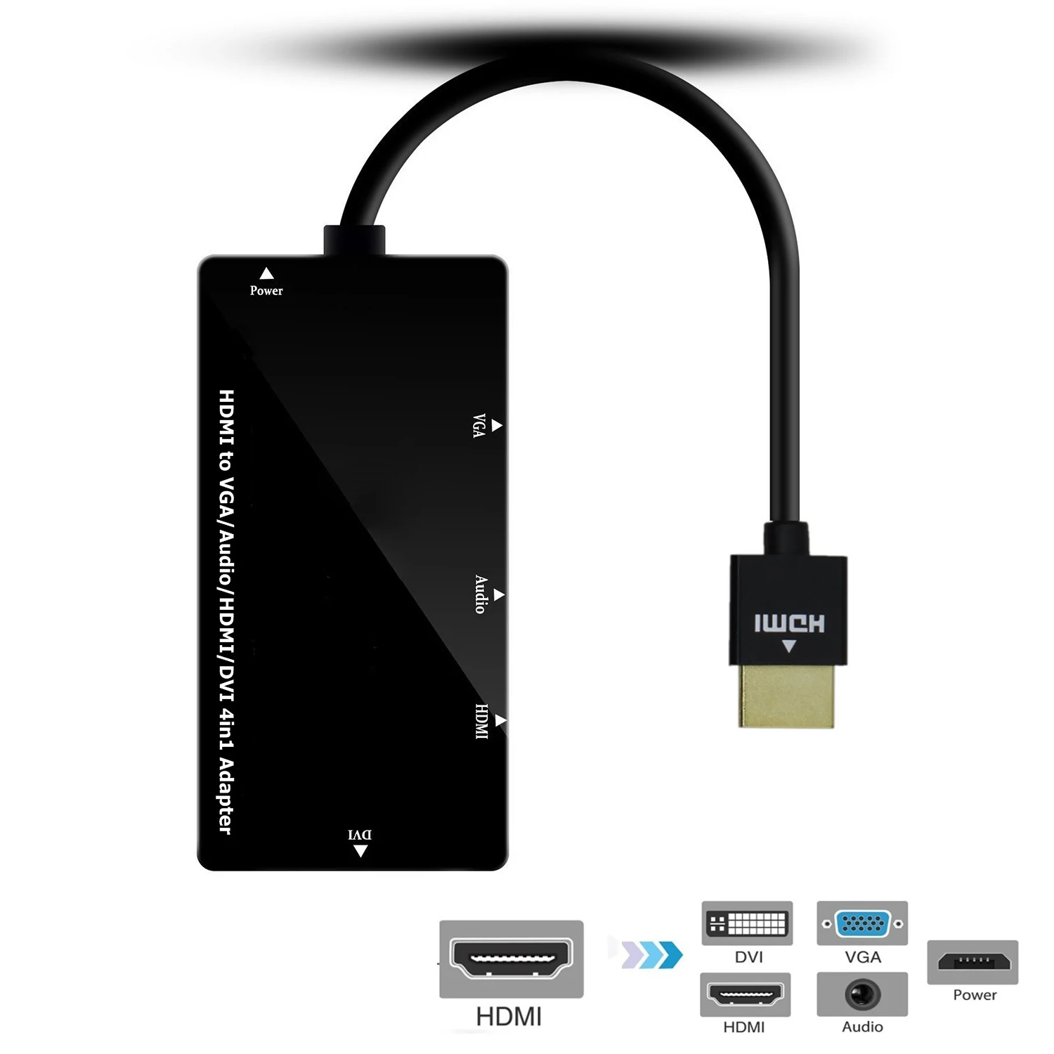 HDMI совместимый с VGA/Audio/HDMI совместимый/DVI 4 в 1 Dongle адаптер Multiport Splitter Converter|Кабели
