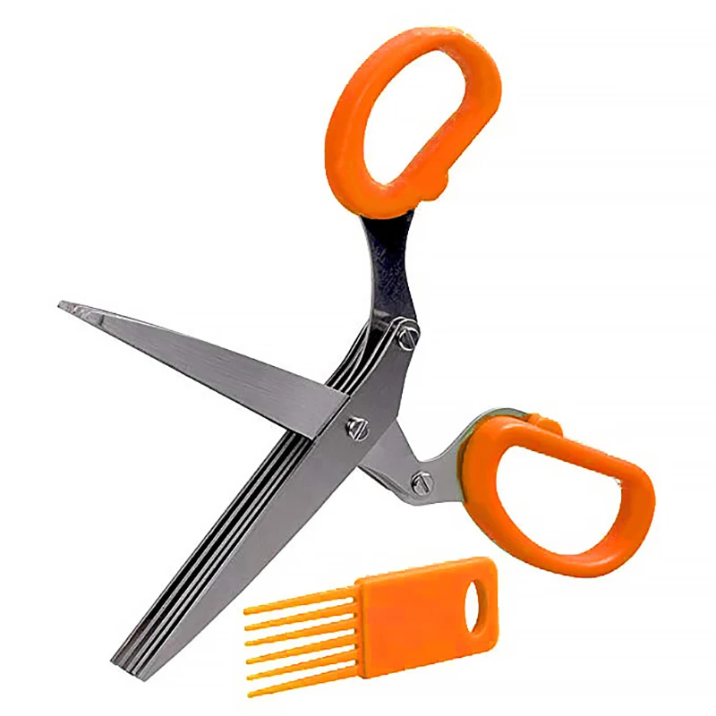 Творческий 5 слоев Нержавеющая сталь Кухня ножницы Инструменты Пять зеленого