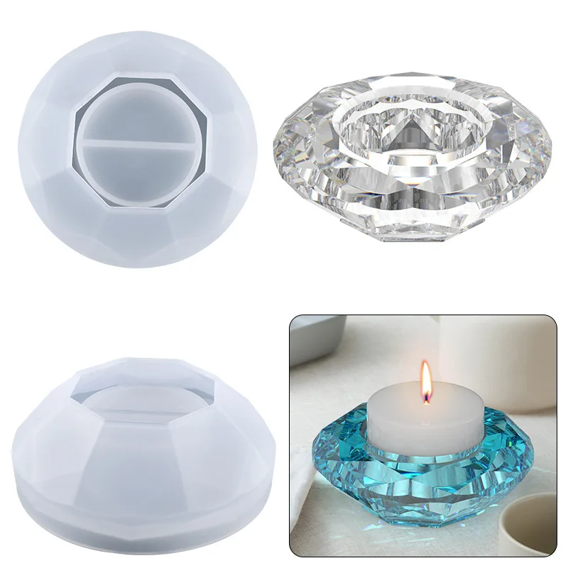 

Diamond Candle Holder Silicone Mold DIY Handmade Epoxy Resin Aromatherapy Candle Plaster Jewelry Mold Holiday Decorations