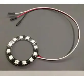 WS2812 модуль 8 бит/12 бит/16 бит/64 бит 5050 RGB светодиодный полноцветный встроенный дальнего света круглый светодиодный кольцевой электронный DIY - Цвет: 12 Bit with cable