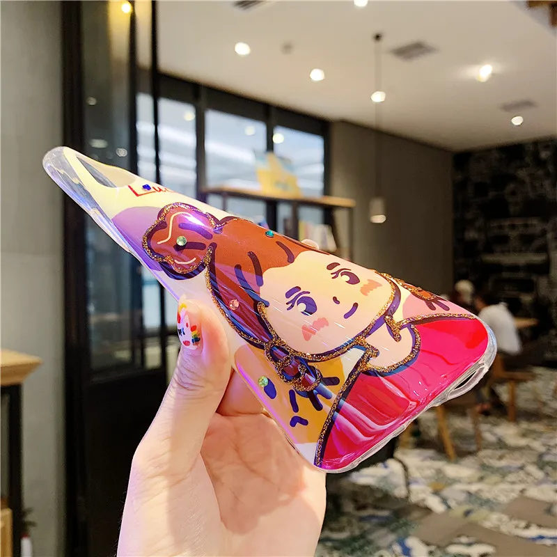 GYKZ милый чехол для пары мальчиков и девочек iPhone XS MAX XR X 7 8 6 6s Plus голубой луч
