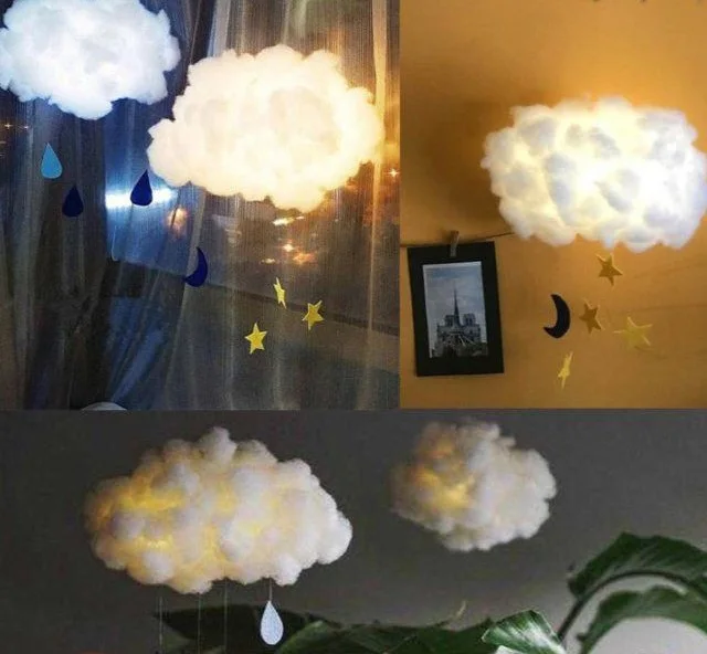 DIY ручной работы милый хлопок облако форма свет подвесной ночник для подарка на день рождения Домашний Декор Спальни Прямая поставка