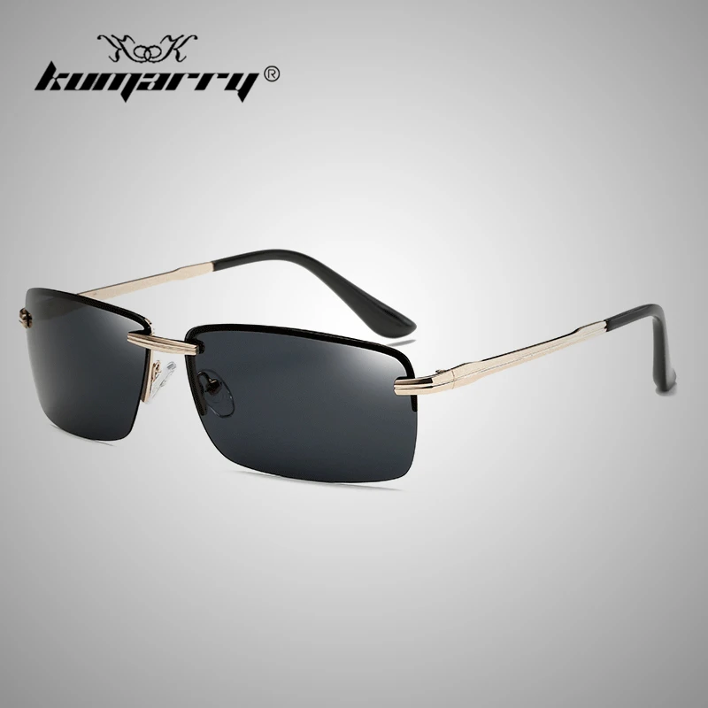 

KUMARRY 2020 Square Rimless Polarized Sunglasses Men Sports Driver's Fishing Anti-Glare Sun Glasses Goggle UV400 Mirrored KTM025