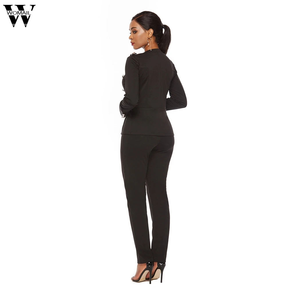 

Womail Women Sexy Club Suit Sets Solid Color Sexy Long Sleeve Vintage Button Suit Set women Suit Sets S-XL