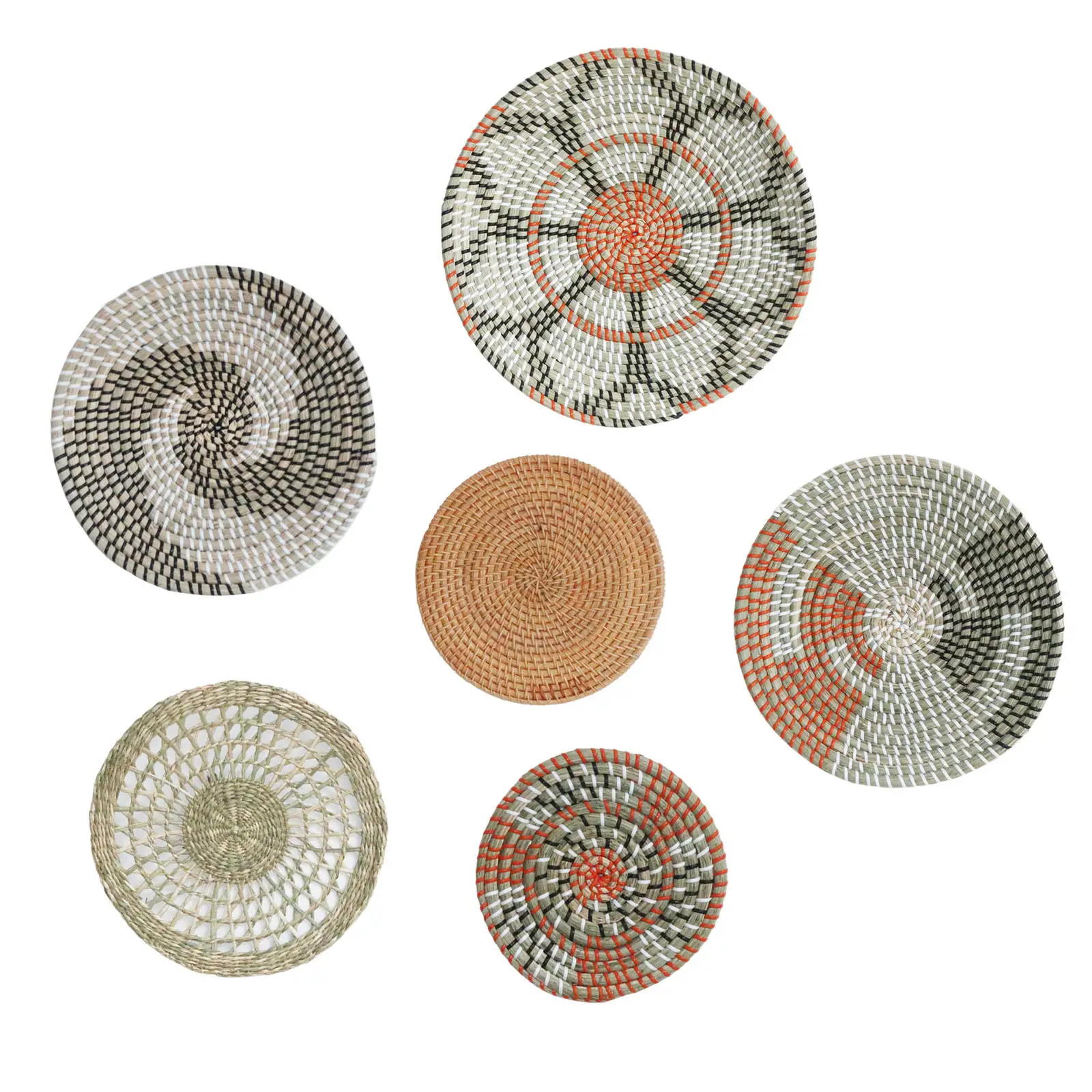 Плоский плетеный Настенный декор плетеная корзина из морских водорослей