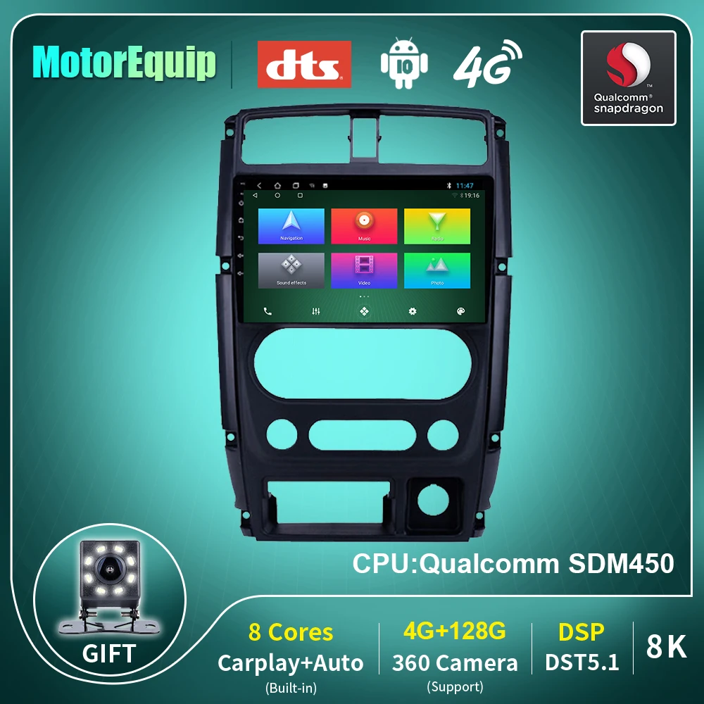 

For Suzuki Jimny 2007-2012 Car Radio 2din Andorid Auto 10.0 Carplay Multimedia Player Stereo GPS Navigatio HIFI DSP QLED Screen