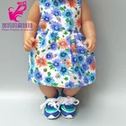 Платье для кукол-младенцев 43 см, одежда для новорожденных, летнее платье для девочек 18 дюймов с шапочкой