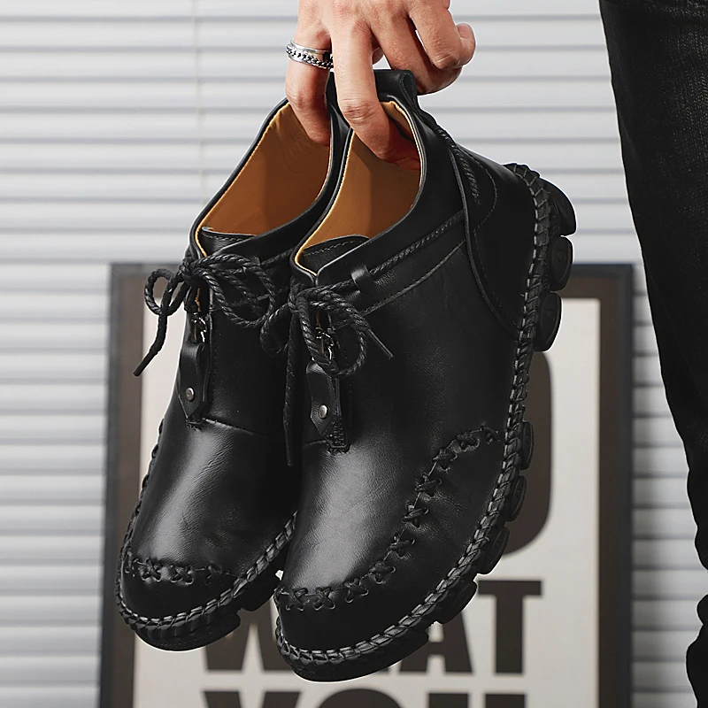 Новинка сезон осень кожаная мужская обувь ручной работы уличная спортивная