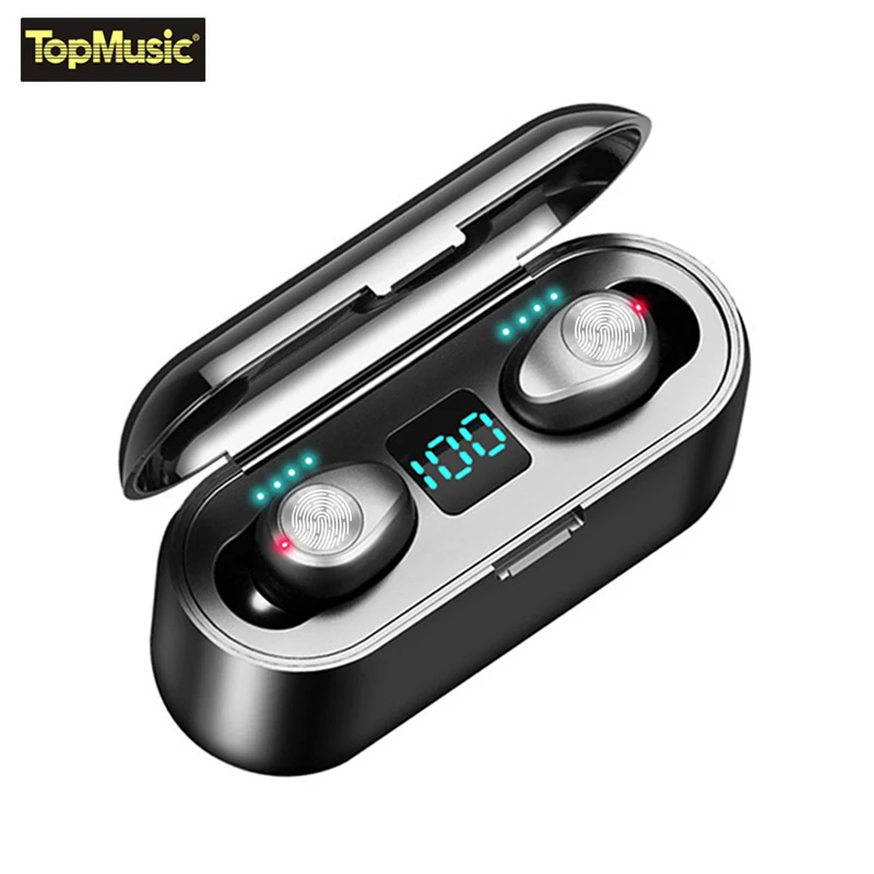 Беспроводные наушники F9 Bluetooth 5 0 TWS гарнитура Hi Fi Мини в уши светодиодный дисплей