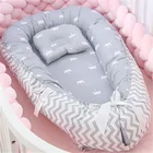Портативная хлопковая кроватка для новорожденных, детская кроватка, колыбель для новорожденных, детская люлька, для путешествий, с подушкой, детское гнездо