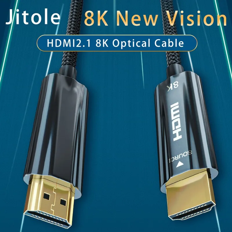 

Jitole оптический волоконный HD 2,1 кабель для PS4 PS5 проектор 8K/60Hz 4K/120Hz 48Gbs с аудио видео HDMI-совместимый без потерь