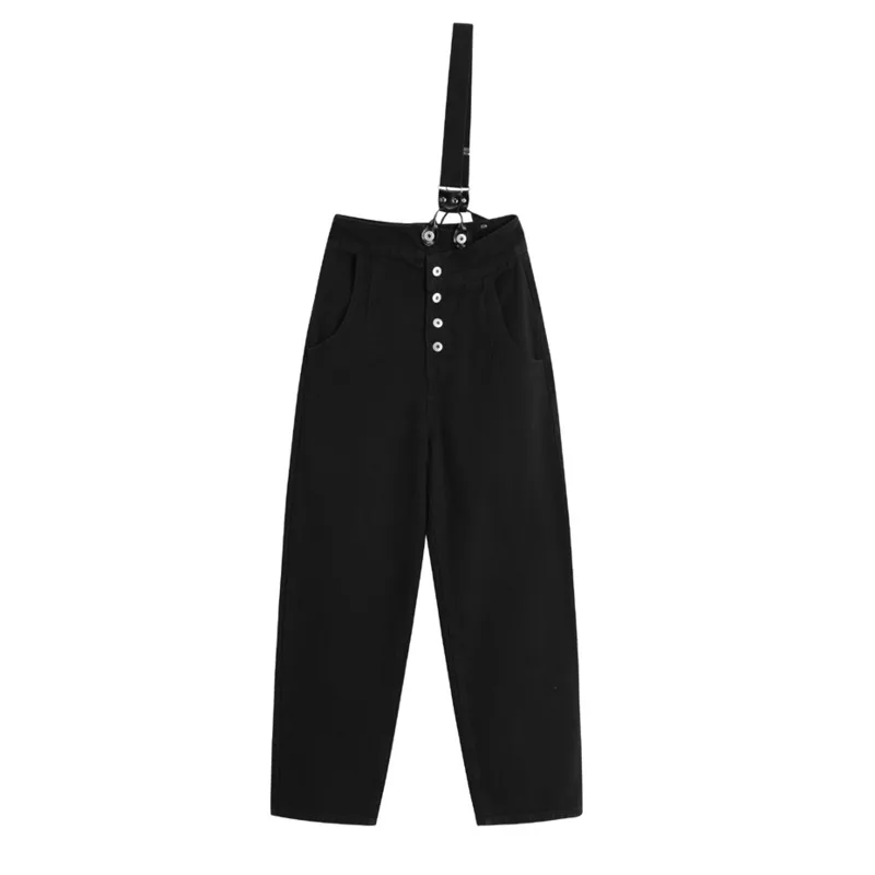 

LANMREM 2021 Summer And Autumn Pants New Arrival Style Single Shoulder Strap All-match Streetwear White Trousers Women 2A2752