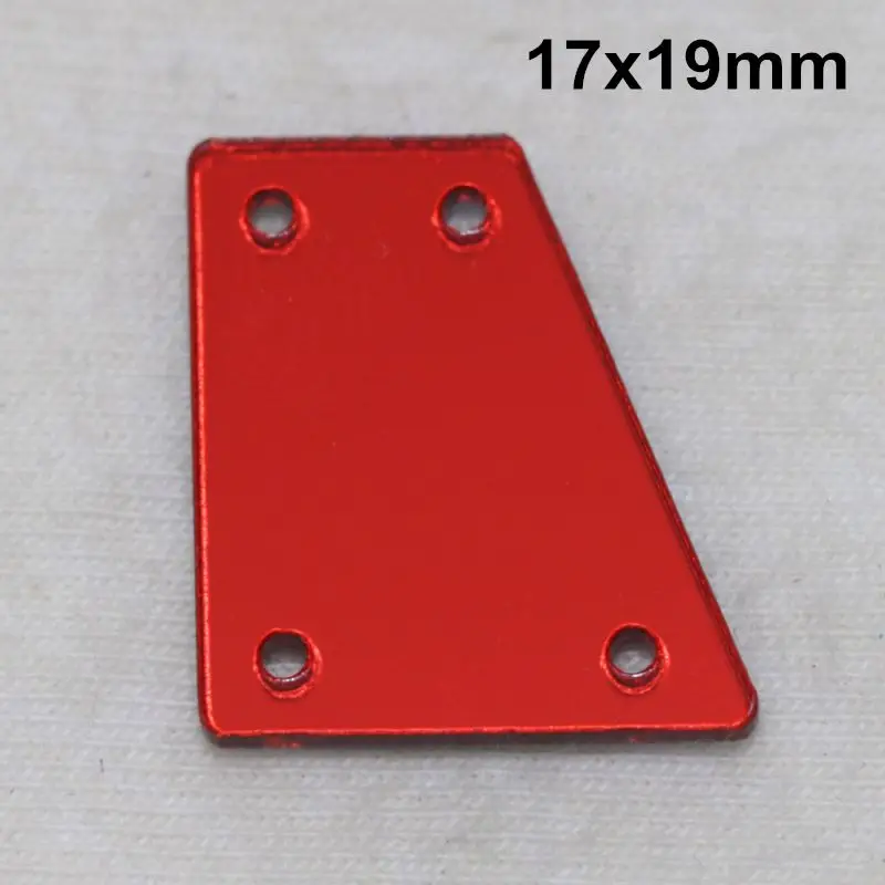 Светлый Сиам acryl ic зеркало пришить Стразы DIY Flatback зеркало акрил пришивные стразы с отверстиями для шитья - Цвет: A09-17x19